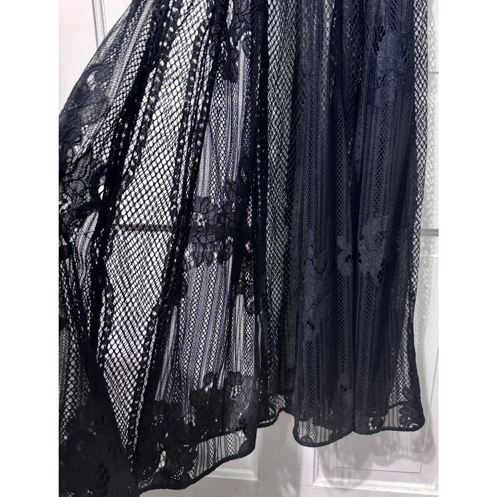 Maje Black Lace Sheer Cover Up Maxi Dress Size 1 - Picture 10 of 15